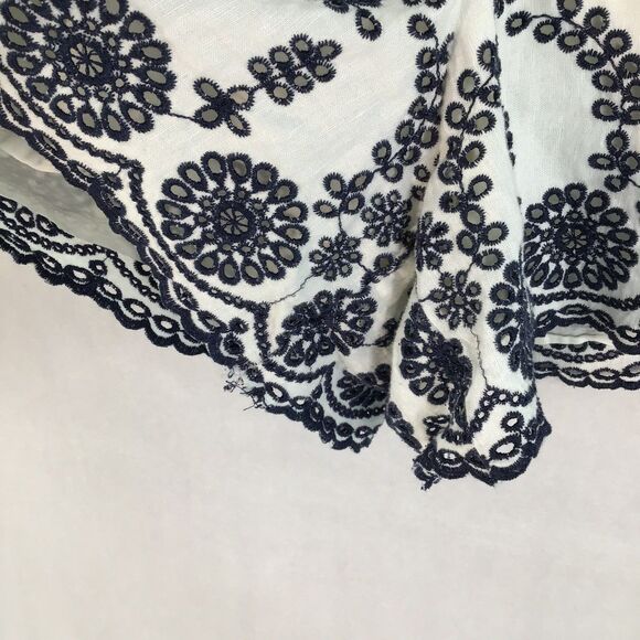 J. Crew Shorts Skort Women's XL Linen White with Black Floral Embroidery Lined - Picture 10 of 15